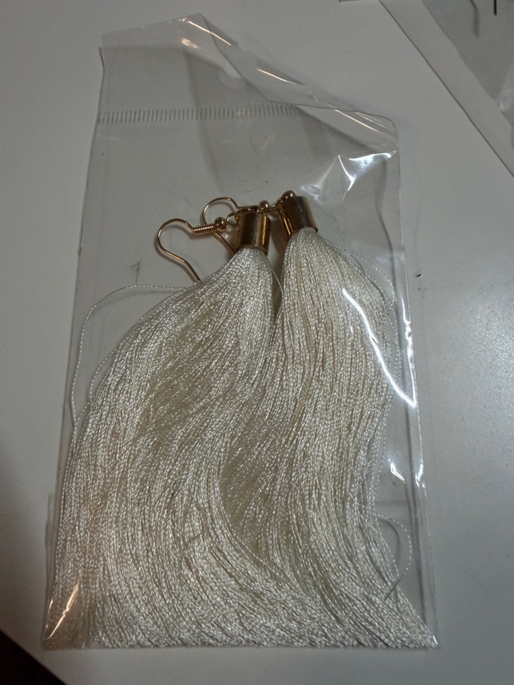 Tassel Drop Earrings with Gold Accents